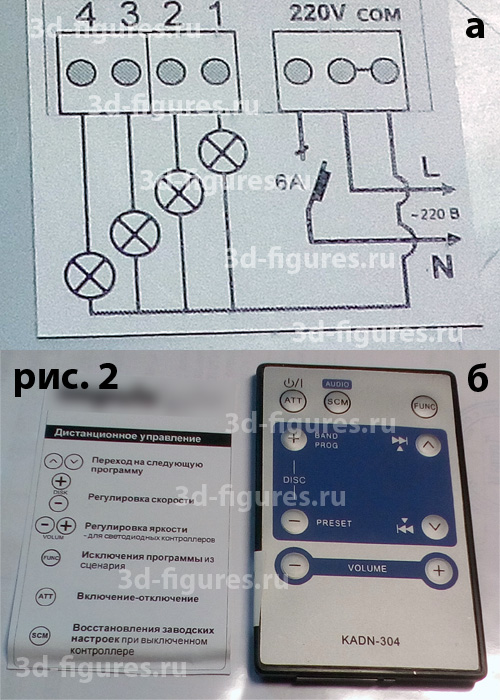 Схема подключения контроллера и пульт управления