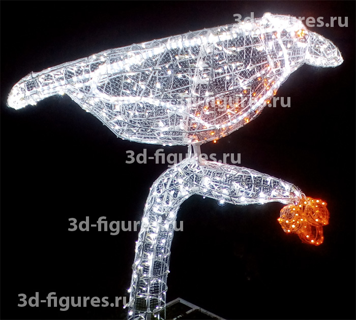 3D световая фигура птица на ветке